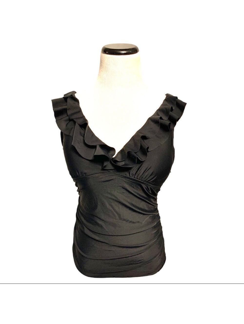 NEW Yonique Ruffled Tankini Top Sz S